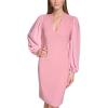 Vince Camuto Womens Stretch Crepe Bodycon Dress with Chiffon Balloon Sleeves(Mauve)