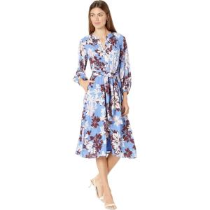 Vince Camuto Womens Casual Midi Shirt Dress(Blue)