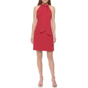 Vince Camuto Womens Sleeveless Halter Tie Neck Shift Mini Dress(Raspberry)