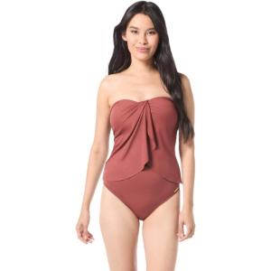 Vince Camuto Women’s Solid Bandeau Tankini(Brown)