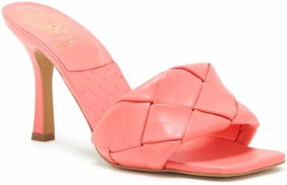 image:imageVince Camuto Womens Footwear Brelanie Woven Strap Dress Mule Heeled SandalUltra Coral