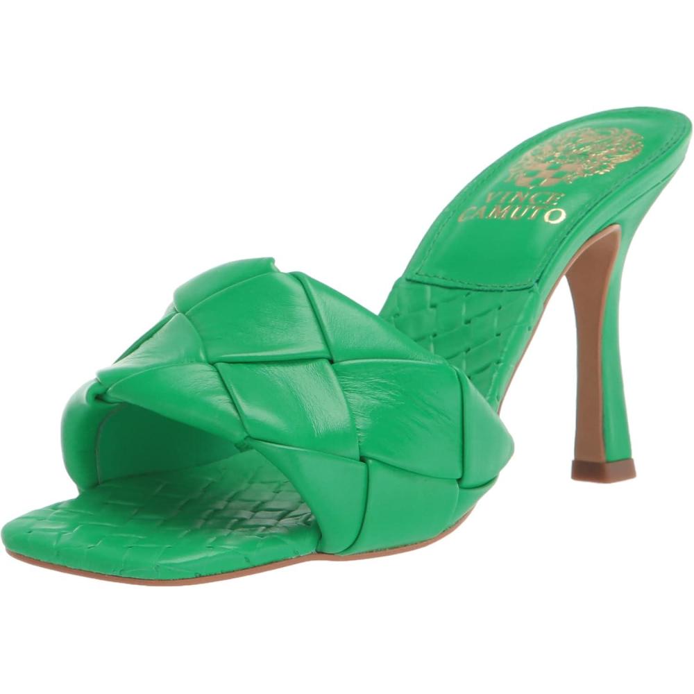 image:imageVince Camuto Womens Footwear Brelanie Woven Strap Dress Mule Heeled SandalLotus Green