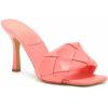 Vince Camuto Women’s Footwear Brelanie Woven Strap Dress Mule Heeled Sandal(Ultra Coral)