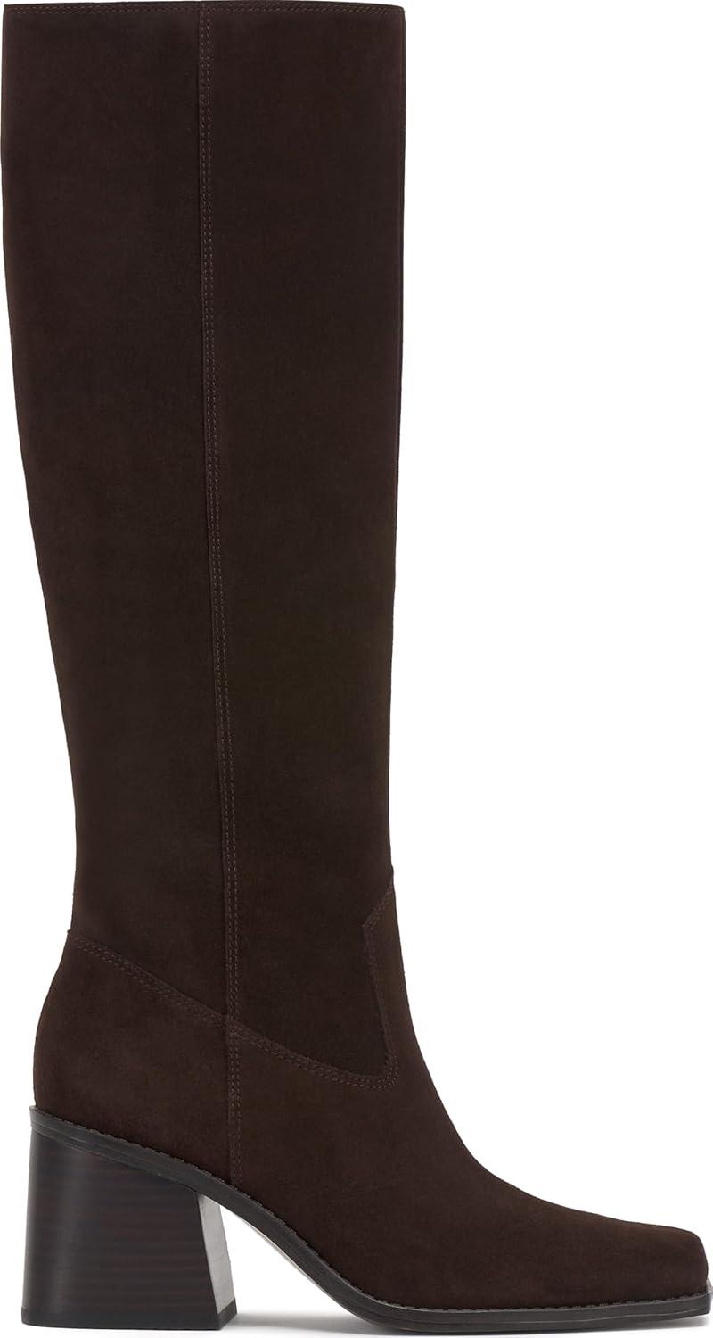 image:imageVince Camuto Sangeti Extra Wide Calf Heel Knee High BootBrownie Suede Wide Calf