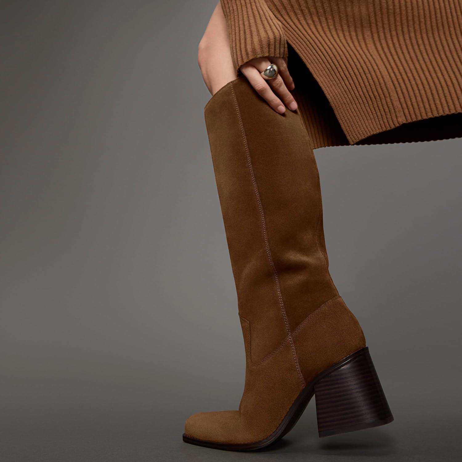 image:imageVince Camuto Sangeti Extra Wide Calf Heel Knee High BootBurnt Sugar Suede Wide Calf