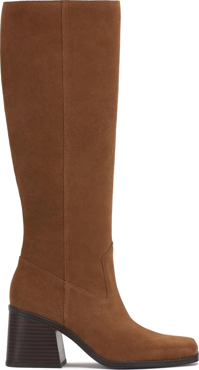 image:imageVince Camuto Sangeti Extra Wide Calf Heel Knee High BootBurnt Sugar Suede Wide Calf