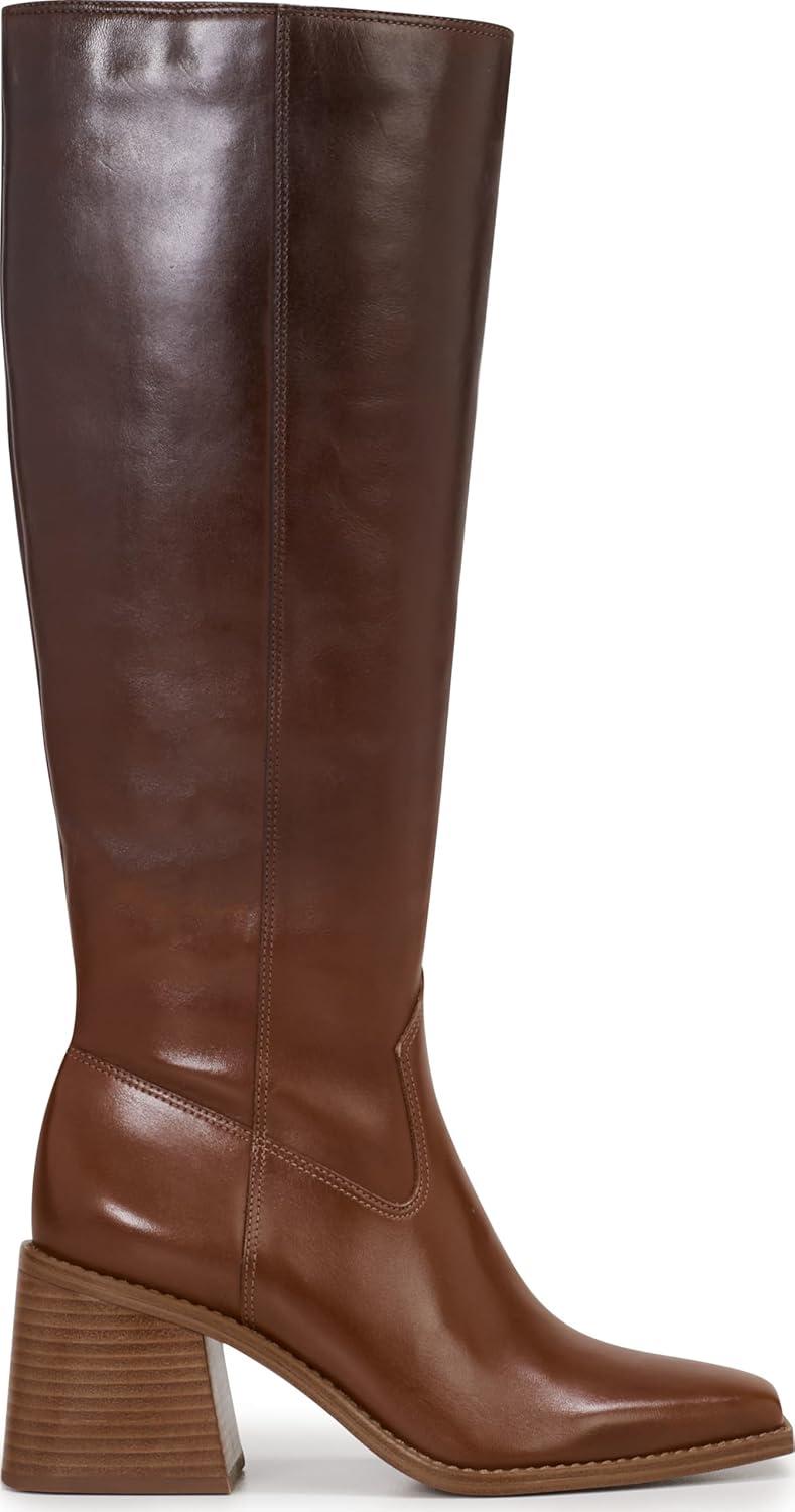 image:imageVince Camuto Sangeti Extra Wide Calf Heel Knee High BootChocolate Fade Leather Wide Calf