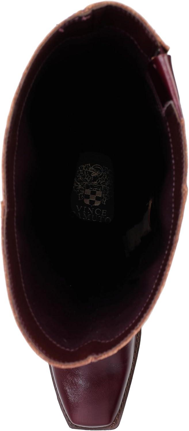 image:imageVince Camuto Sangeti Extra Wide Calf Heel Knee High BootDark Mahogany Leather Wide Calf