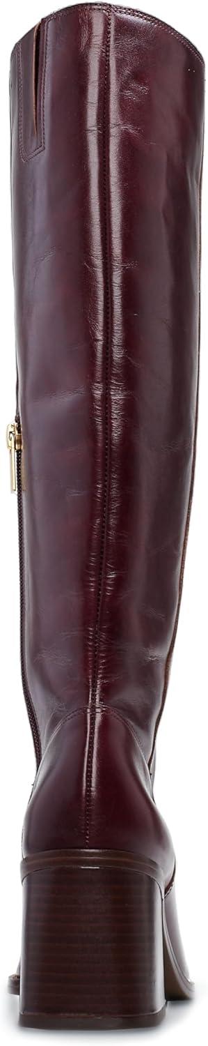 image:imageVince Camuto Sangeti Extra Wide Calf Heel Knee High BootDark Mahogany Leather Wide Calf