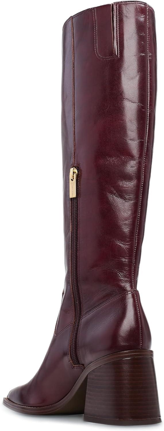 image:imageVince Camuto Sangeti Extra Wide Calf Heel Knee High BootDark Mahogany Leather Wide Calf