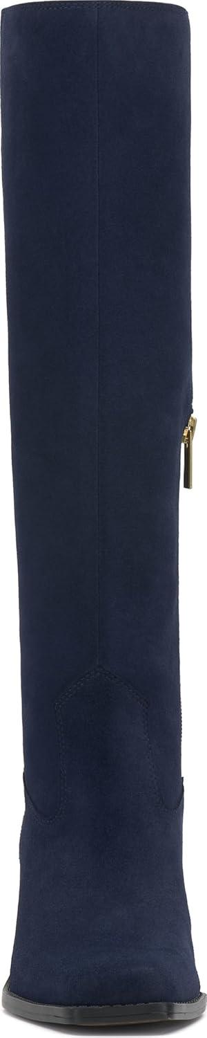 image:imageVince Camuto Sangeti Extra Wide Calf Heel Knee High BootDeep Navy Suede Wide Calf