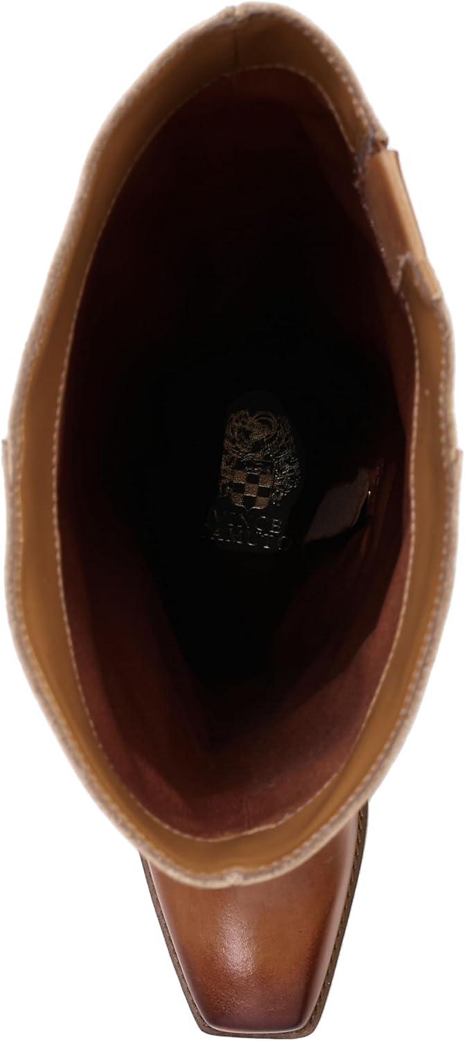 image:imageVince Camuto Sangeti Extra Wide Calf Heel Knee High BootGolden Walnut Leather Wide Calf