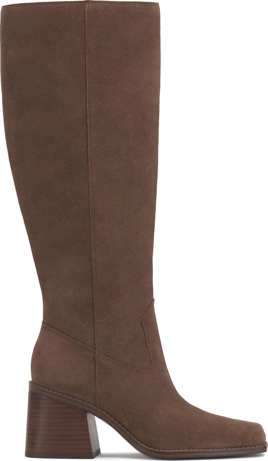 image:imageVince Camuto Sangeti Extra Wide Calf Heel Knee High BootToasted Taupe Suede Wide Calf