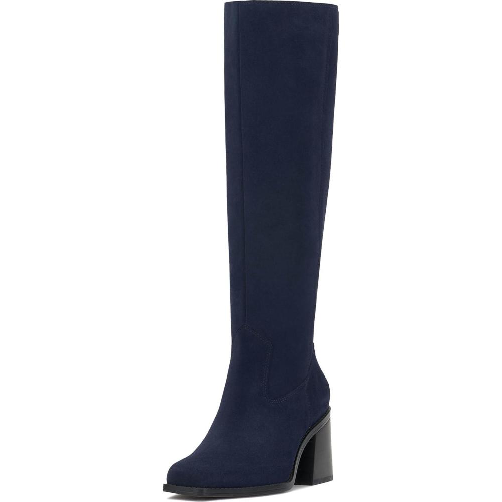 image:imageVince Camuto Sangeti Extra Wide Calf Heel Knee High BootDeep Navy Suede Wide Calf