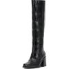 Vince Camuto Sangeti Extra Wide Calf Heel Knee High Boot(Black Croco Leather Wide Calf)