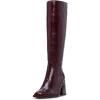 Dark Mahogany Leather Wide Calf