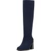 Deep Navy Suede Wide Calf
