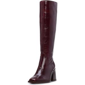 Vince Camuto Sangeti Extra Wide Calf Heel Knee High Boot(Dark Mahogany Leather Wide Calf)