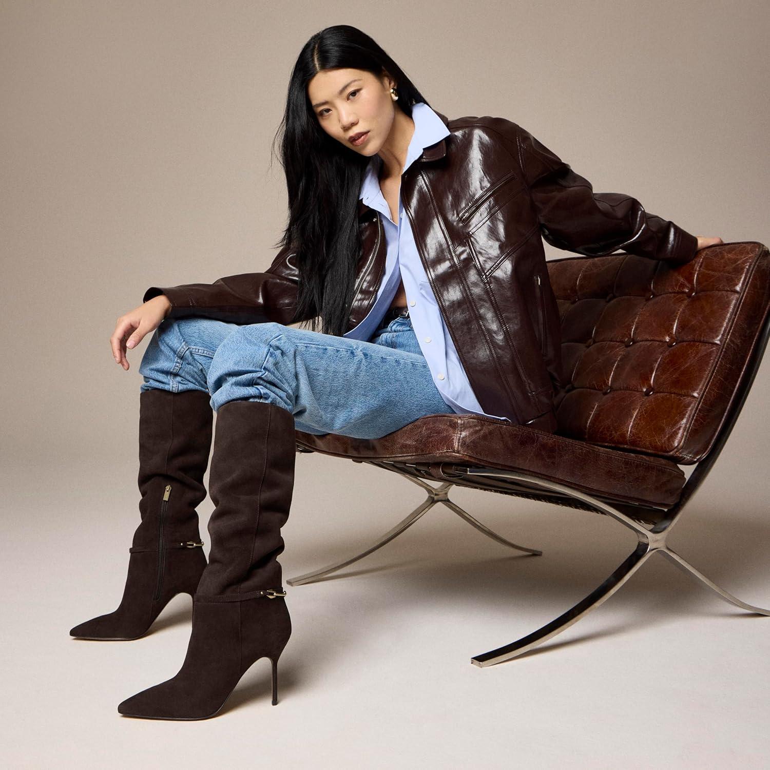 image:imageVince Camuto Womens Mirtha Ankle Link Knee High BootBrownie Suede