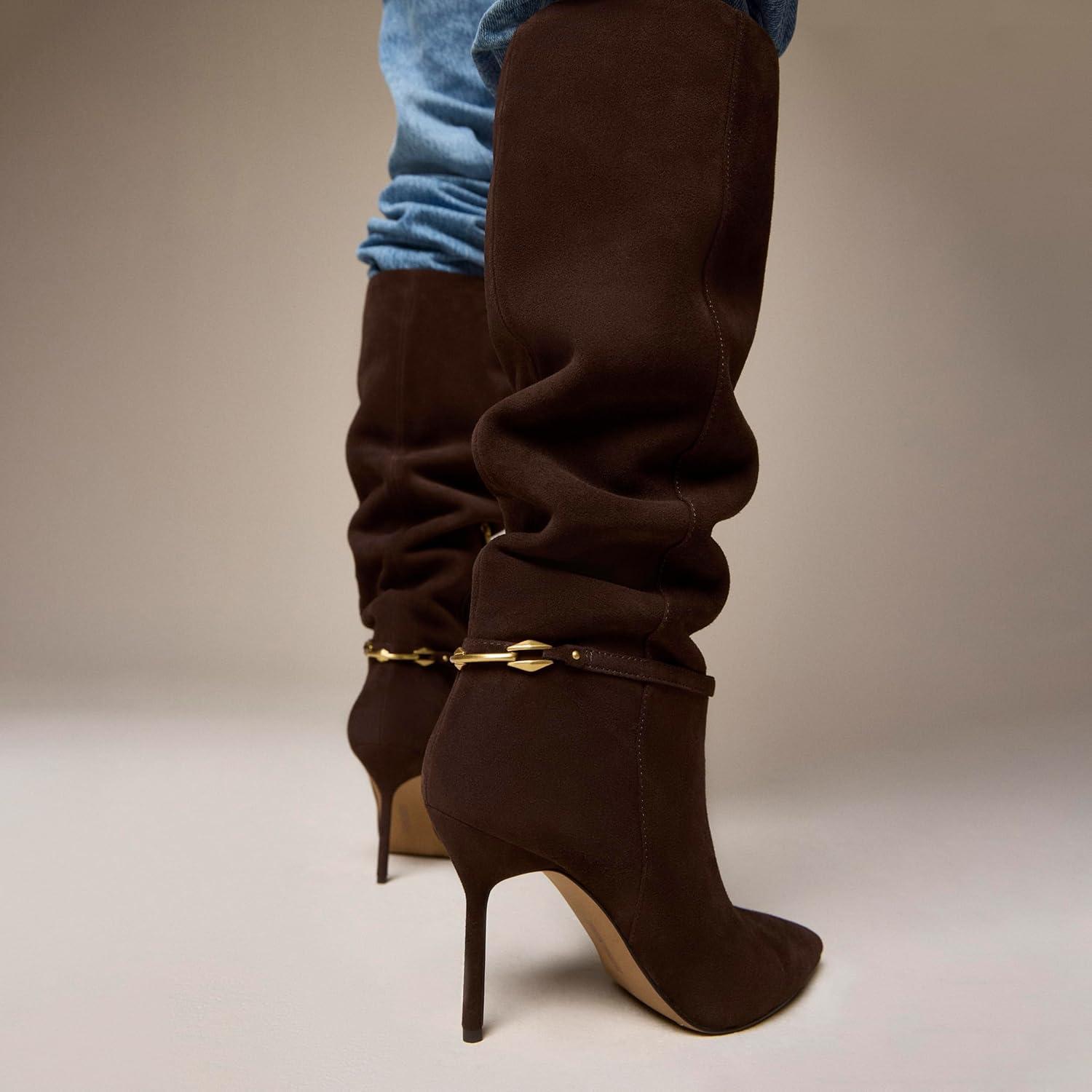 image:imageVince Camuto Womens Mirtha Ankle Link Knee High BootBrownie Suede
