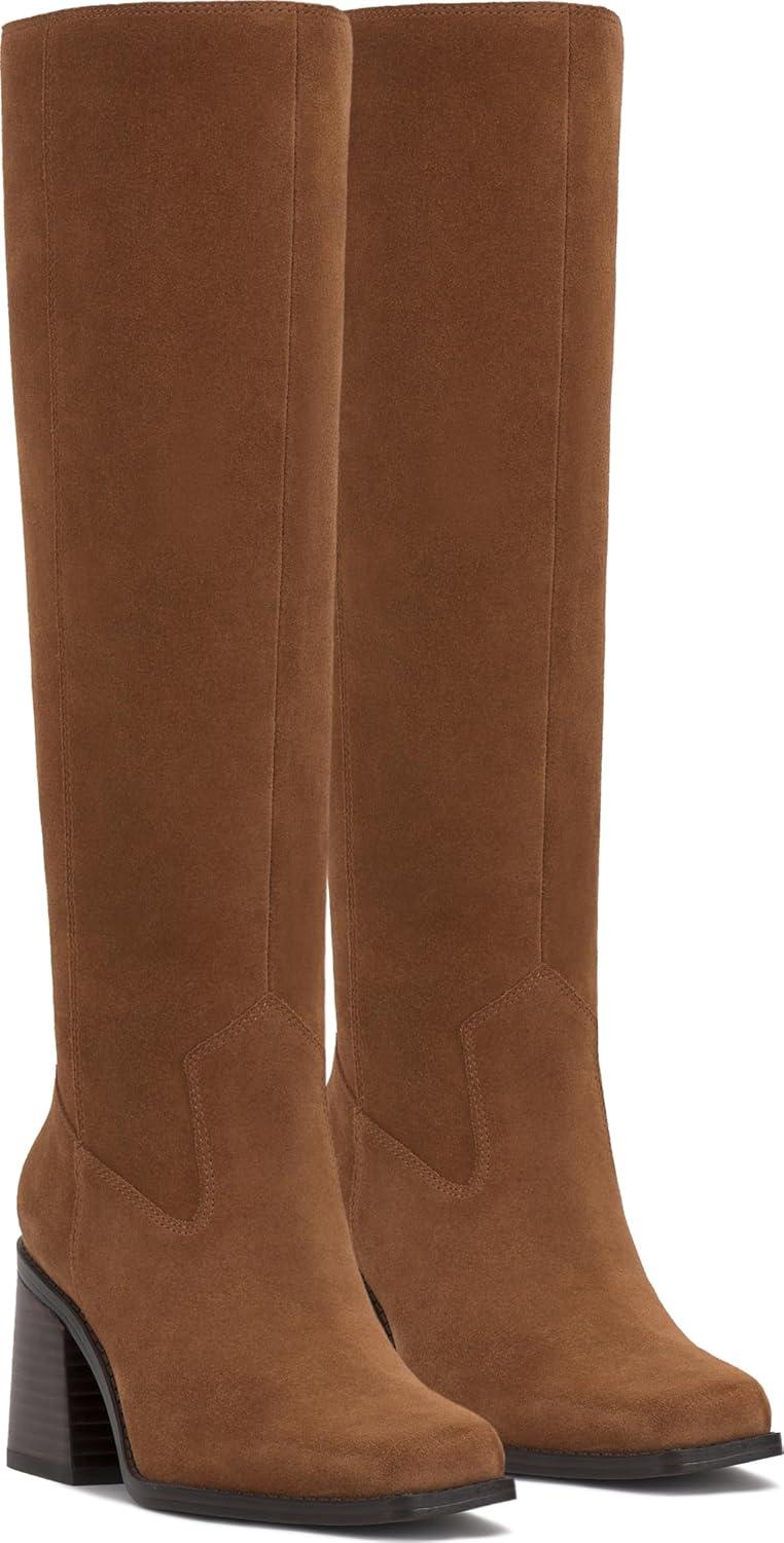 image:imageVince Camuto Womens Sangeti Narrow Calf Knee High BootBurnt Sugar Suede Narrow Calf