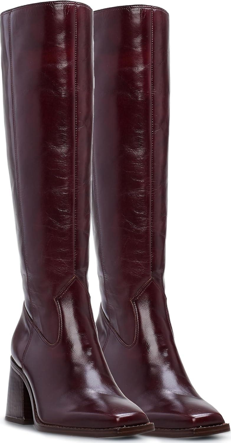 image:imageVince Camuto Womens Sangeti Narrow Calf Knee High BootDark Mahogany Leather Narrow Calf