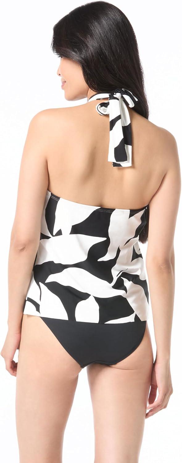 image:imageVince Camuto Womens Midnight Shadow Cross Over Tankini TopWhite