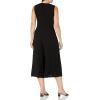Vince Camuto womens Crepe Jumpsuit With Front Zipper(Black)