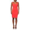 Vince Camuto Womens Sleeveless Square Neck Sheath Mini Dress(Poppy)