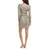 Vince Camuto Womens Long Sleeve Boat Neck Bodycon Mini Dress(Gold)