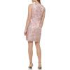Vince Camuto Womens Sleeveless High Neck Sequin Shift Mini Dress(Rose)