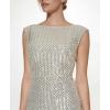 Vince Camuto Womens Cap Sleeve Boat Neck Sequin Sheath Mini Dress(Champagne)