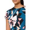 Vince Camuto Womens Short Sleeve High Neck A-line Mini Dress(Teal)