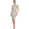 Vince Camuto Womens Cap Sleeve Boat Neck Sequin Sheath Mini Dress(Champagne)