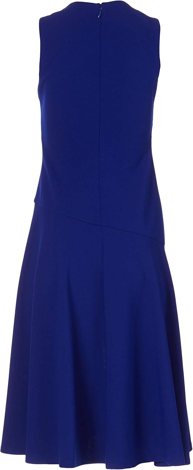 image:imageVince Camuto Womens Sleeveless V Neck Dress with Diagonal and Ruffled HemCobalt