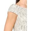 Vince Camuto Women’s Cap Sleeve Boat Neck Sequin Gown(Silver)