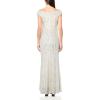 Vince Camuto Women’s Cap Sleeve Boat Neck Sequin Gown(Silver)