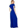 Vince Camuto Womens Short Sleeve V-neck Twist Front Summer Jumpsuit(Cobalt)