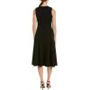 Vince Camuto Women’s Sleeveless V Neck Dress with Diagonal and Ruffled Hem(Black)