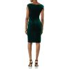 Vince Camuto Womens Velvet Cowl Neck Ruched BodyconCocktail Dress(Hunter)