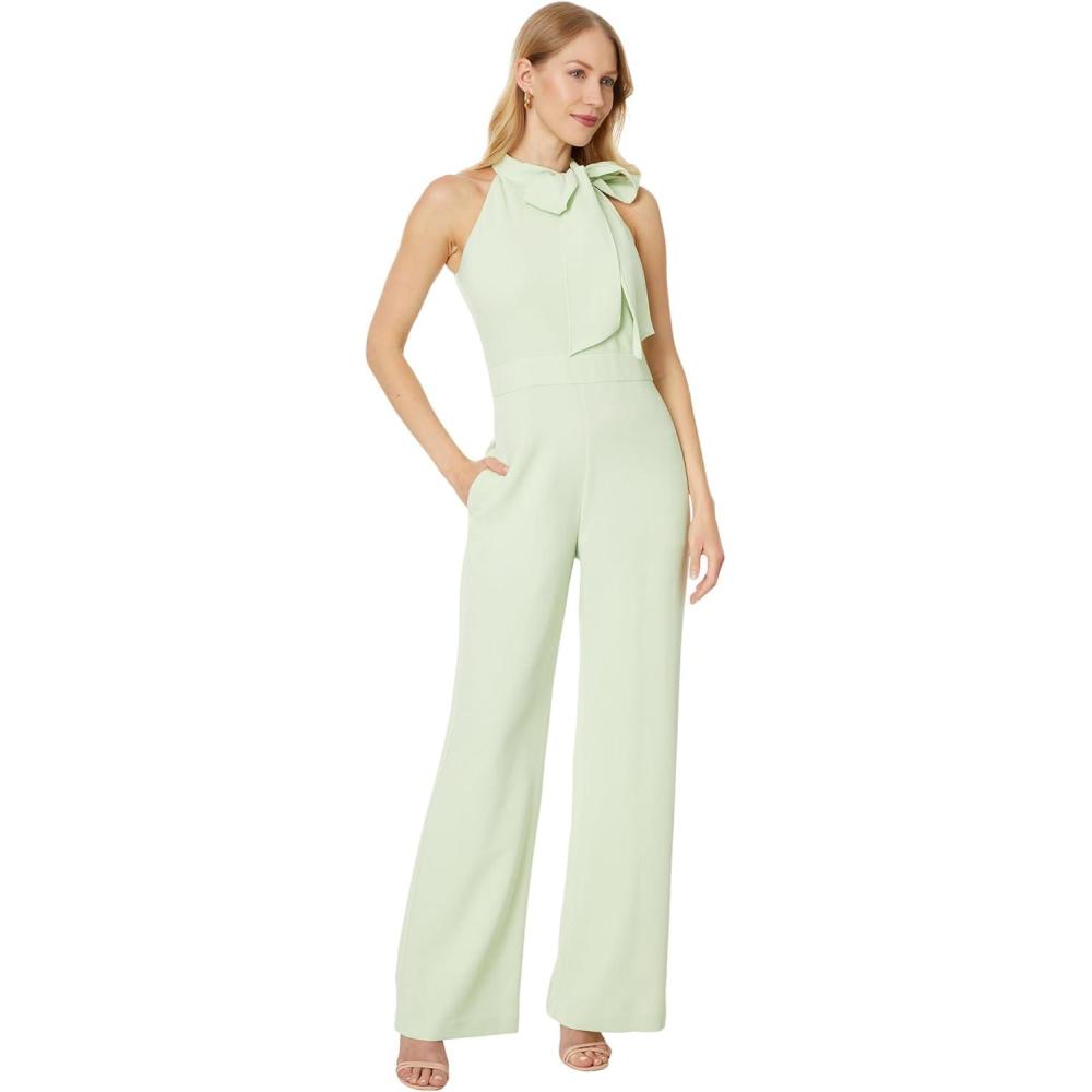 image:imageVince Camuto womens Sleeveless Tie Neck Stretch JumpsuitPistachio