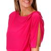 Vince Camuto Women’s Solid Ity Jumpsuit With Bow Shoulder Detail(Hot Pink)
