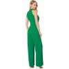Vince Camuto womens Sleeveless Tie Neck Stretch Jumpsuit(Kelly Green)