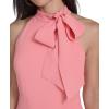 Vince Camuto womens Sleeveless Tie Neck Stretch Jumpsuit(Papaya)