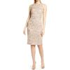 Vince Camuto Women’s Sleeveless Sequin Lace Bodycon Dress(Champagne)