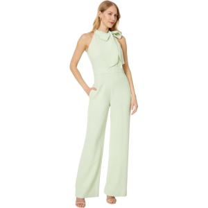 Vince Camuto womens Sleeveless Tie Neck Stretch Jumpsuit(Pistachio)