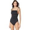 Vince Camuto Women’s Shirred One Piece Swimsuit(Black)