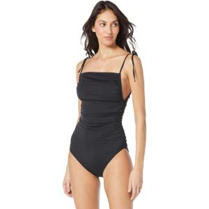 Vince Camuto Women’s Shirred One Piece Swimsuit(Black)