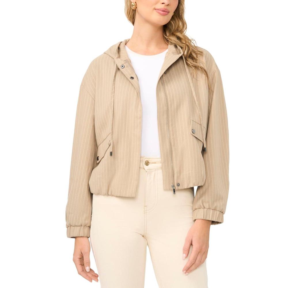image:imageVince Camuto Womens Draw String Hooded JacketToffee