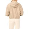 Vince Camuto Women’s Draw String Hooded Jacket(Toffee)
